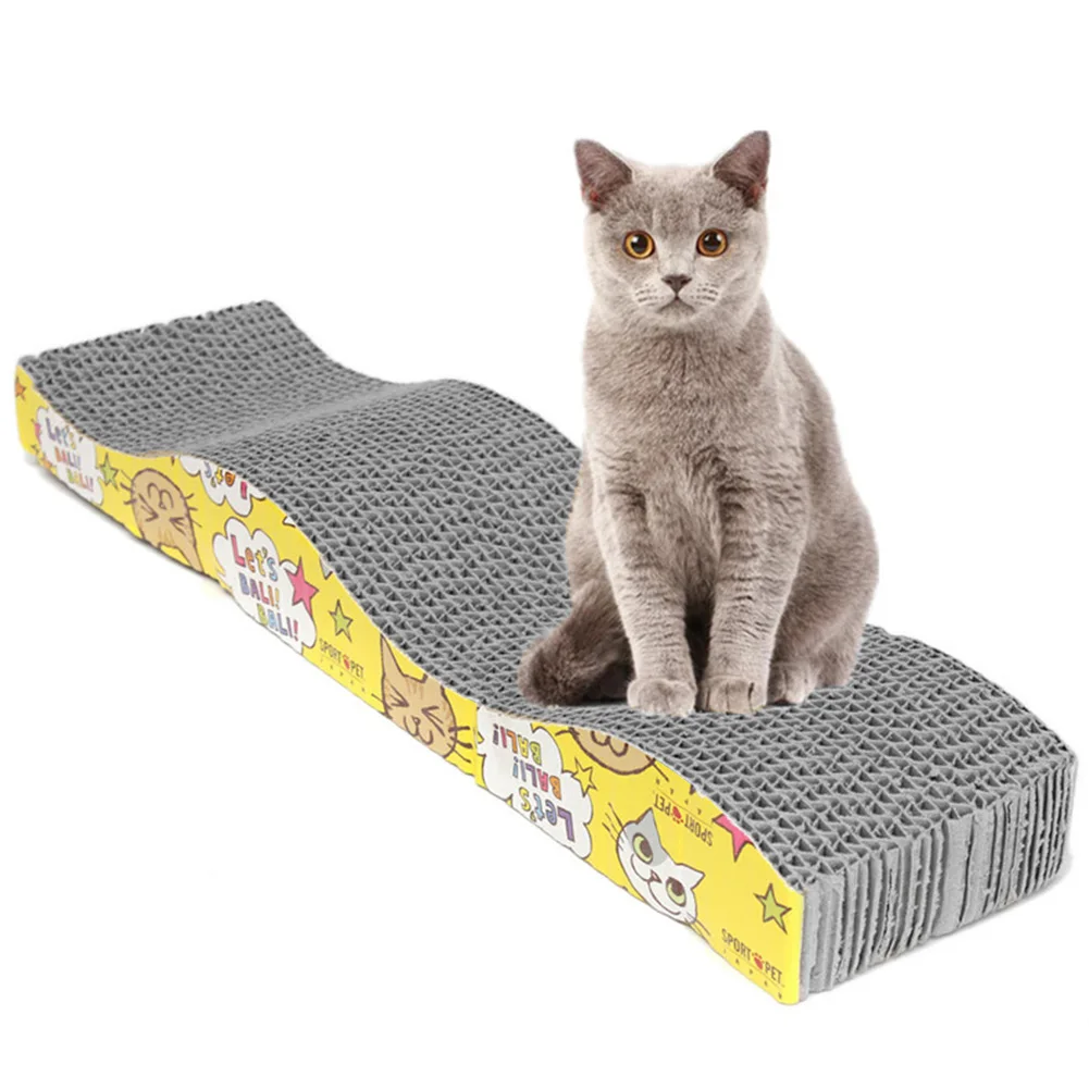 Кошка котенок бумага картон гофрированная царапина доска коврик скребок кровать коврик забота о когтях s-образный питомец кошка комфорт царапина скребок