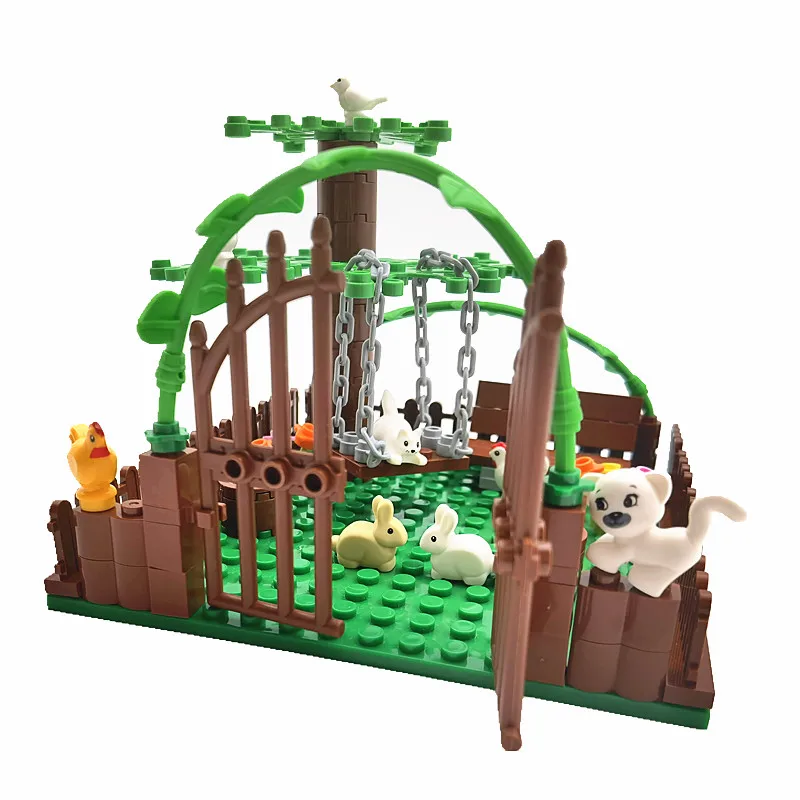 Конструктор Город Друзья игровой двор кубики Moc ферма животные дерево Монтессори