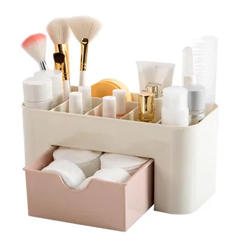 

Multifunctional Plastic Desk Desktop Organizer Drawer Jewelry Case Cosmetics Cotton Swabs Holder Makeup Organizer Storage Box