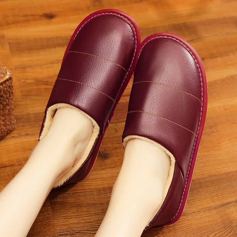 chausson en cuir garcon