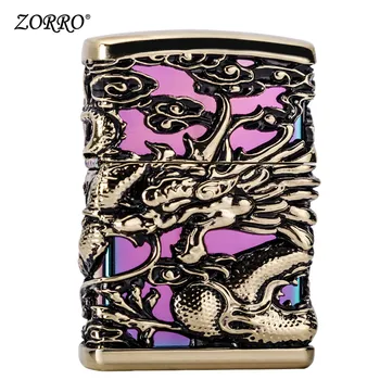 

Lighter Kerosene Lighter Custom Custom Gold Black Hollowed Dragon Creative Anti Wind Limited Lettering Personality