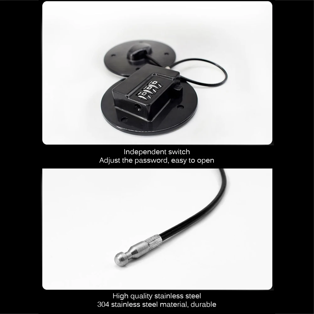 Refrigerator Lock Black Round 3Digital Password Door Restrictor Cable Baby Safe Device Suitable For Refrigerator Cabinet Window