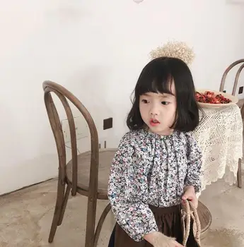 

2020 New Girls Printed Shirt Full Sleeve Spring Cotton Fashion Girls Blouse 1-7t PO949