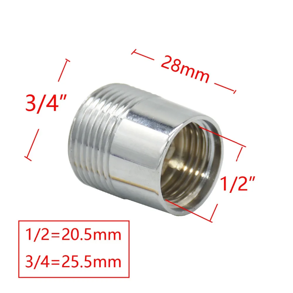 Brass 1/2" To 3/4 3/8 Thread Connector Male 1/2 3/4 3/8 Female Hose Repair Copper Fittings For Tap Shower Faucet Adapter 1pcs