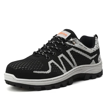 

Breathable Men Safety Shoes Indestructible Non-slip Steel Toe Puncture-Proof Work Shoes Male Anti-smashing Construction Sneaker