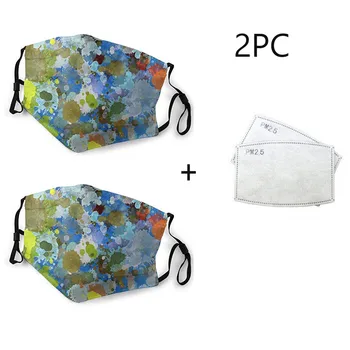 

2pc Face Cover +2pcs Filters Washable Proof маска Face mascarilla Outdoor Youre Too Close Washable Covers Fabric Makeup Mirror