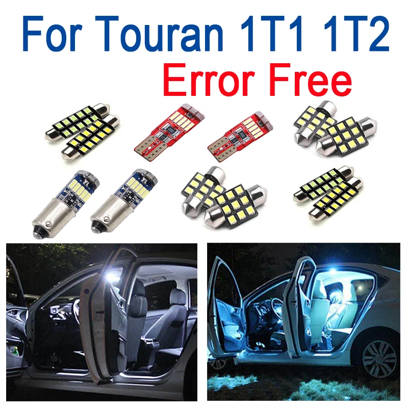 

14x Perfect White LED Interior dome map Lights bulb Kit for Volkswagen for Touran 1T1 1T2 (2003-2010)