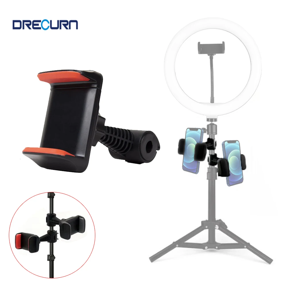 DRECURN Phone Clip Adjustable Clamp Bracket Tripod Stand Extended Fit 3.5-5.7inch Mobile For | Электроника