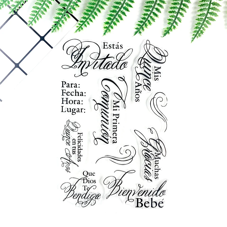 11*16 NEW Spanish Transparent Clear Stamps Seal For DIY Scrapbooking