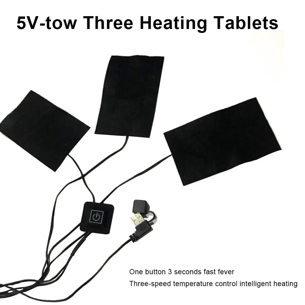 3/5Pcs USB Electric Heated Pad Jacket Outdoor Themal Warm Winter Heating Vest Pads for DIY Clothing | Спорт и развлечения