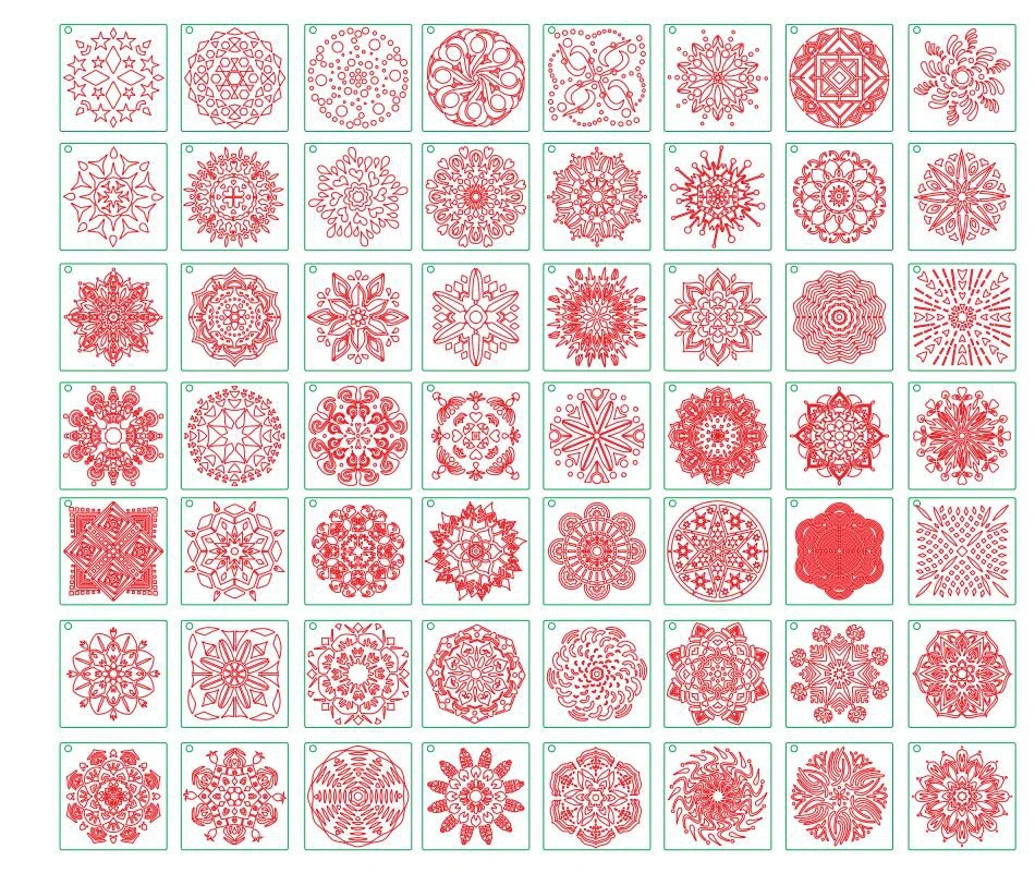 

56pcs/set Mandala Cookies Stencils PET Chocolate Stencils Template DIY Painting Coloring Scrapbook Cake Decorating Tool Bakeware