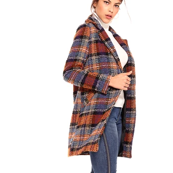 

Abrigo cuello solapa cruzado en la parte frontal con boton mujer - 032137