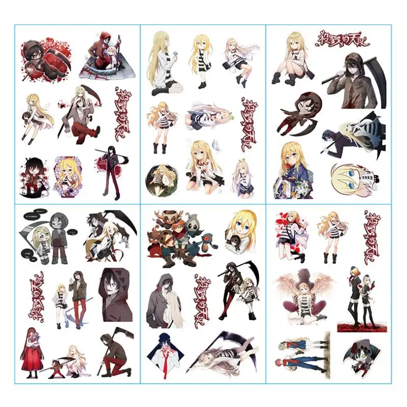 6 шт./компл. новая аниме Satsuriku No Tenshi Angels of Death Foster Zack Rachel Gardner Наклейка для телефона