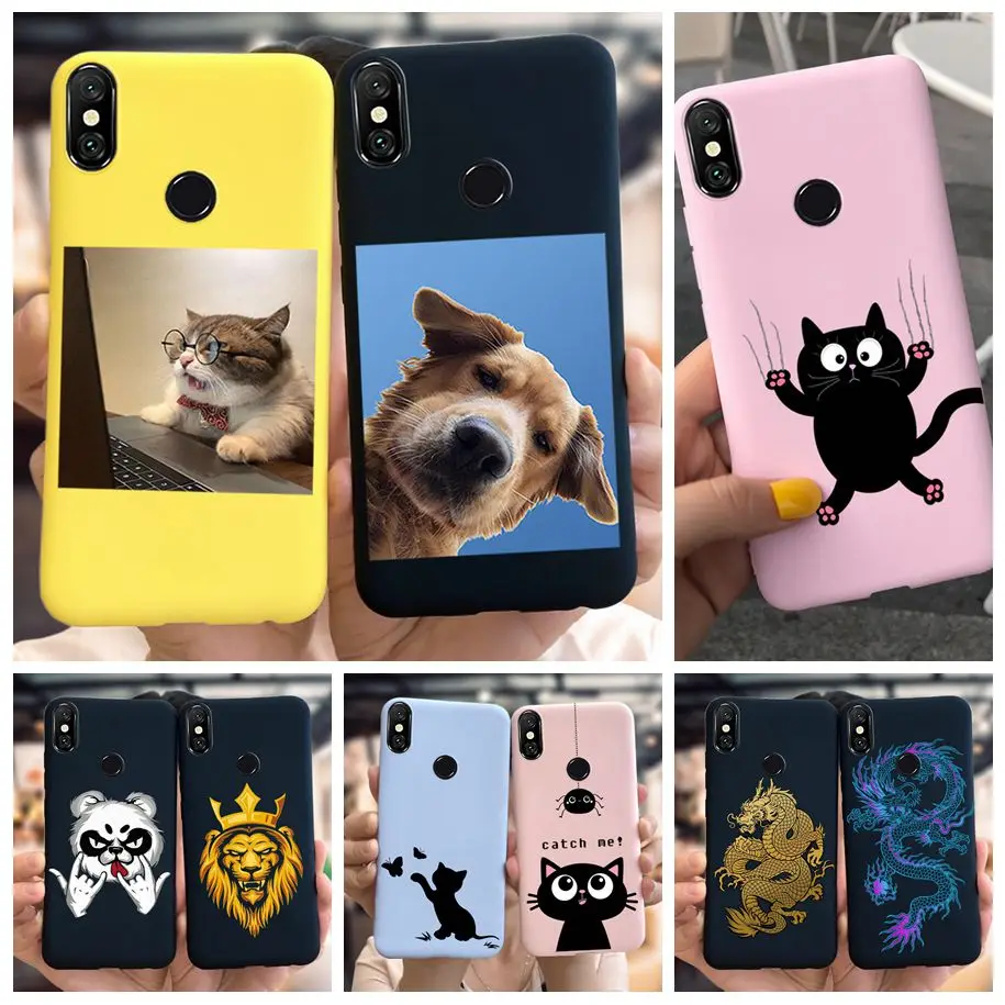 Per Xiaomi Redmi 6 Pro Custodia Redmi Note 6 Pro Candy Tpu Custodie Opache Per Redmi Note 6 Pro Mi A2 Lite Cover Posteriore Soft House Cartoon