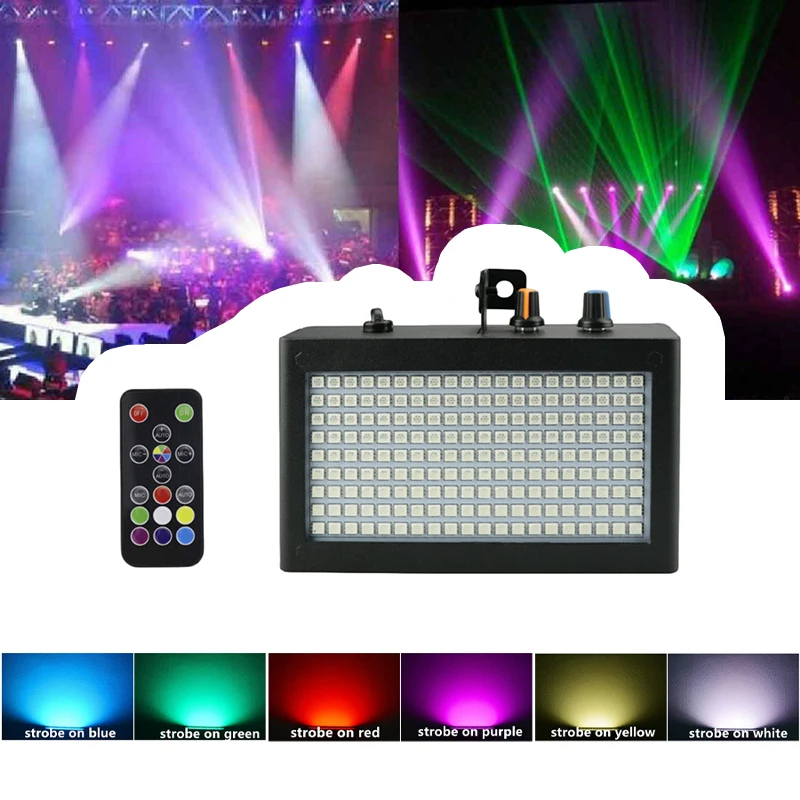 Günstig 180 Leds Strobe Licht Tragbare 35W Rgb Remote Sound Control Strobe Geschwindigkeit Einstellbar Für Bühne Disco Bar Party club (Eu Pl
