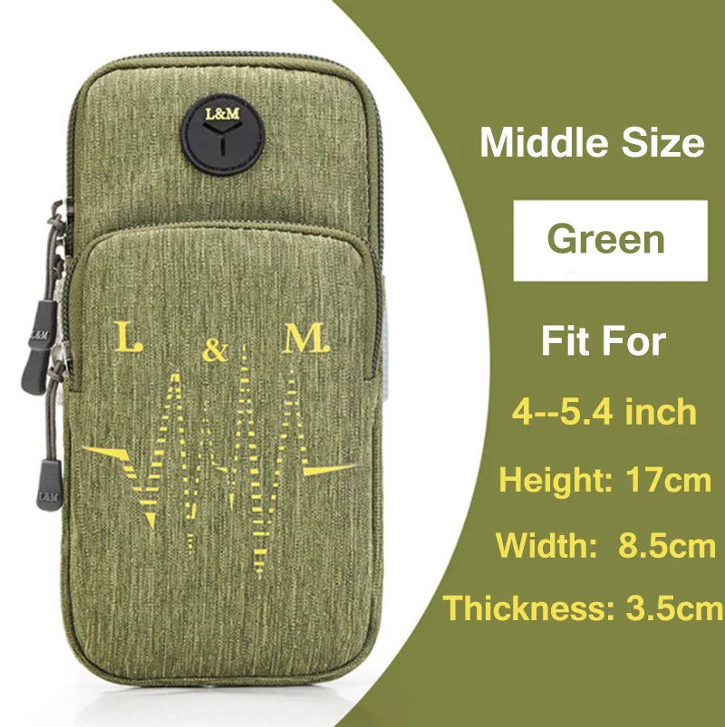 For4-5.4inch Green Универсальная нарукавная сумка для мобильного телефона для sony Xperia XA/XA1/X/XP, спортивная сумка на молнии для бега, чехол с карманом для рук - Цвет: For4-5.4inch Green
