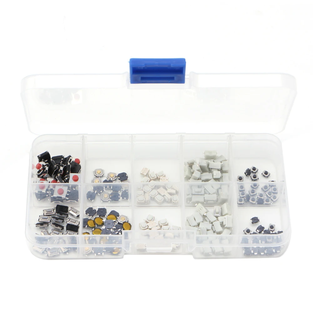 

250 Pcs 10 Models Tactile Button Switch Micro Button Switches Remote Control