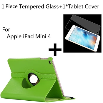 

2020 New Arrival Cover For iPad Mini 4 A1550 A1538 Case 360 Rotation Flip Cover+Hot Sale Tablet Tempered Glass Screen Protector