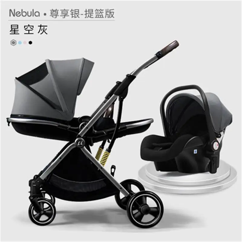 

Luxury High Landscape 3 in 1 Baby Stroller 2 in 1 Light Stroller Two Way Pram Portable Newborn Carriage Umbrella Children Car