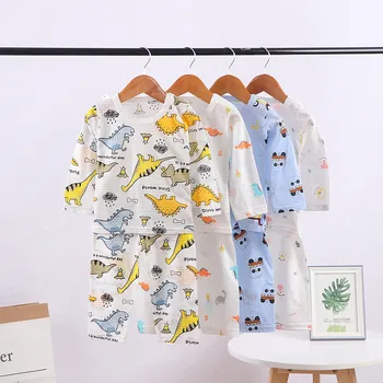 

Cute Children's Autumn Pajamas Clothing Set Cartoon Boys & Girls Sleepwear Suits Kids Long Sleeves Top + Pants Baby Home Clothes