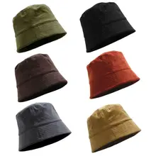 Японская художественная Стильная мужская и женская Вельветовая Кепка с покрывалом Harajuku Хип Хоп однотонная Солнцезащитная широкополая упаковочная Рыбацкая шляпа