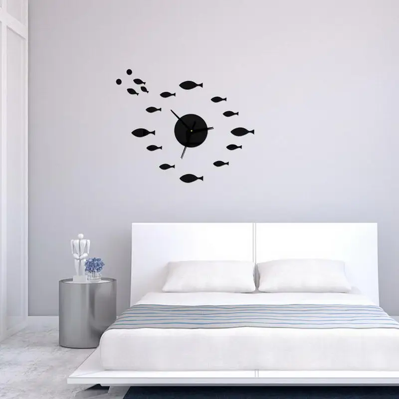 Новые Настенные часы для спальни в форме рыбы декор офиса дома | Дом и сад