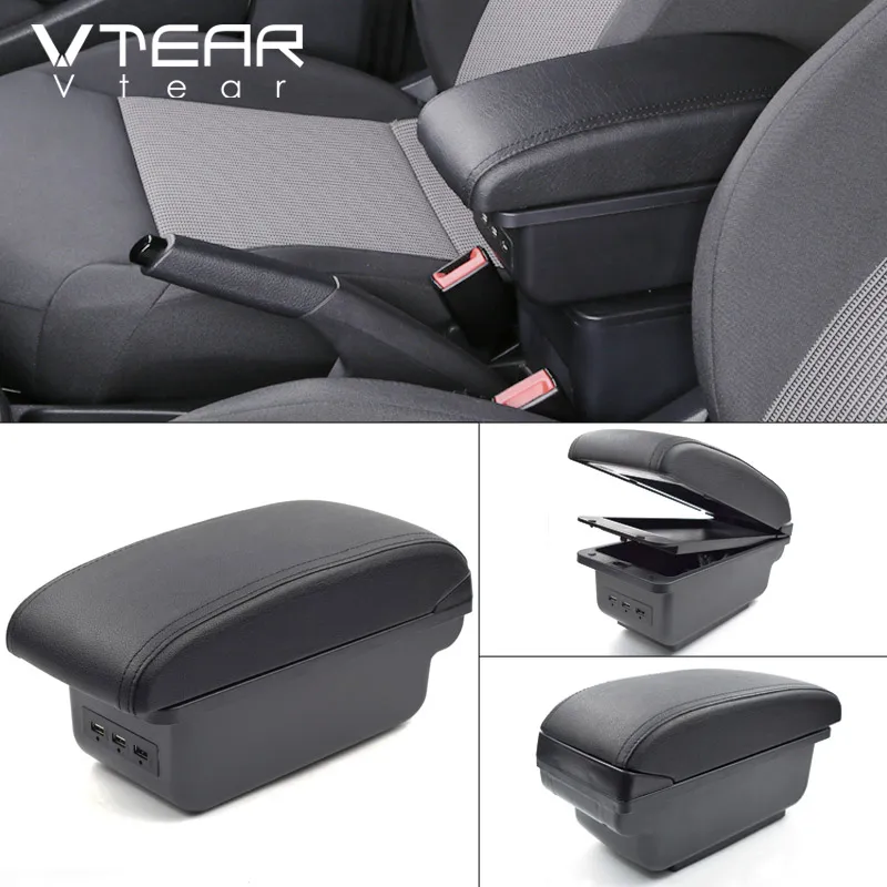 Vtear car armrest for Citroen C1 arm rest leather USB storage box Double interior decoration accessories parts - AliExpress