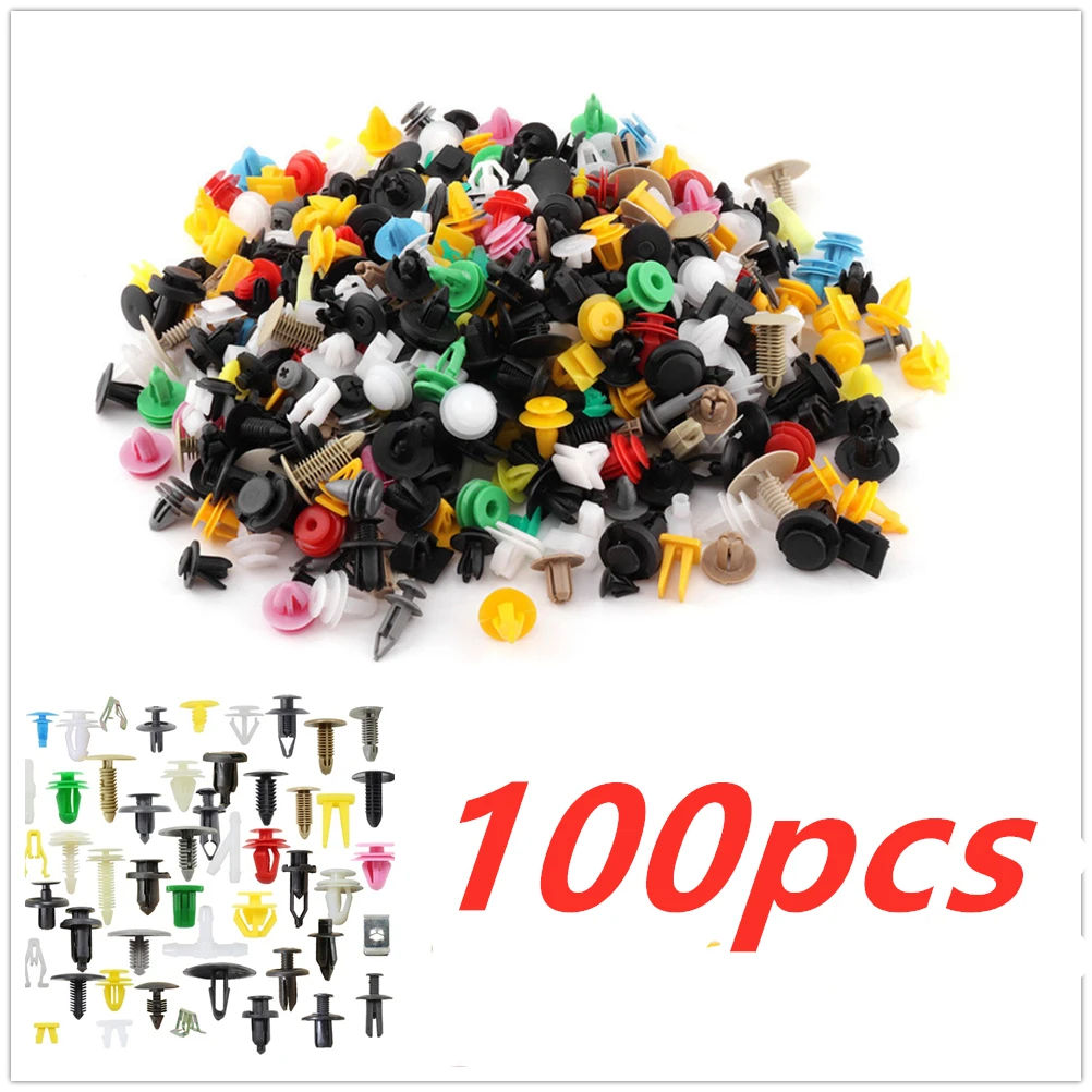 100 шт. универсальные смешанные зажимы для Kia VW Renault Opel Лада Hyundai Fiat Audi Mazda Ford Toyota Peugeot