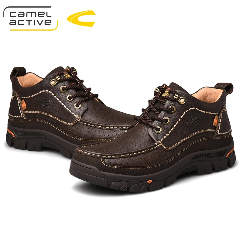 Camel Active New Men Winter Boots Real Leather Shoes Handmade Super Warm Motorcycle Boots Waterproof Ankle Boots Snow Boots