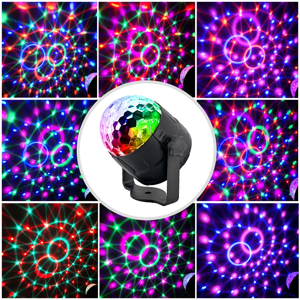 15 цветов Мини светодиодный диско-сценический свет диско хрустальный магический шар сценический эффект звуковая активация вечерние диджейские световые эффекты