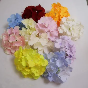 

100Pcs Artificial Hydrangea Flower head 7.08 Fake Silk Hydrangea Flower Head 10 colors for flower wall