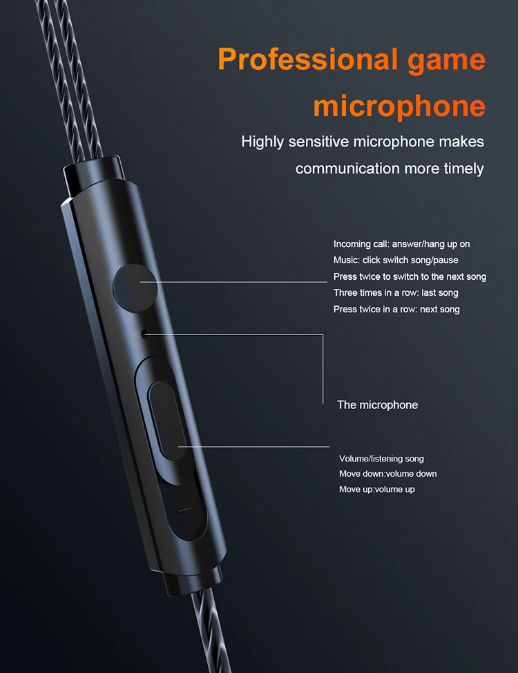 Наушники типа C с динамическим приводом, HiFi, USB-C, наушники-вкладыши, бас, металлическая Спортивная игровая гарнитура с микрофоном, 100 шт./партия
