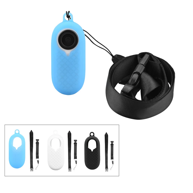 

For Insta360 GO 2 Thumb Anti-Shake Camera Smart Sports Video Camera Digital Camera Silicone Cover +lanyard