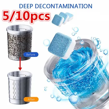

5/10 Pcs Washing Machine Cleaner Washer Cleaning Detergent Effervescent Tablet Washer Cleaner for Washing Machine XNC