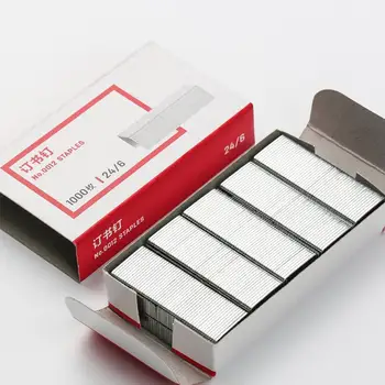 

1000pcs/box stainless steel staples nail 24/6 unified staple for Office accessories School supplies 0012