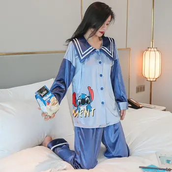 

2020 Women Pajamas Set Spring Fall Angel Cartoon Pijamas Pleuche Female Sleepwear Kawaii Harajuku Lolita Homewear Anime Pyjama