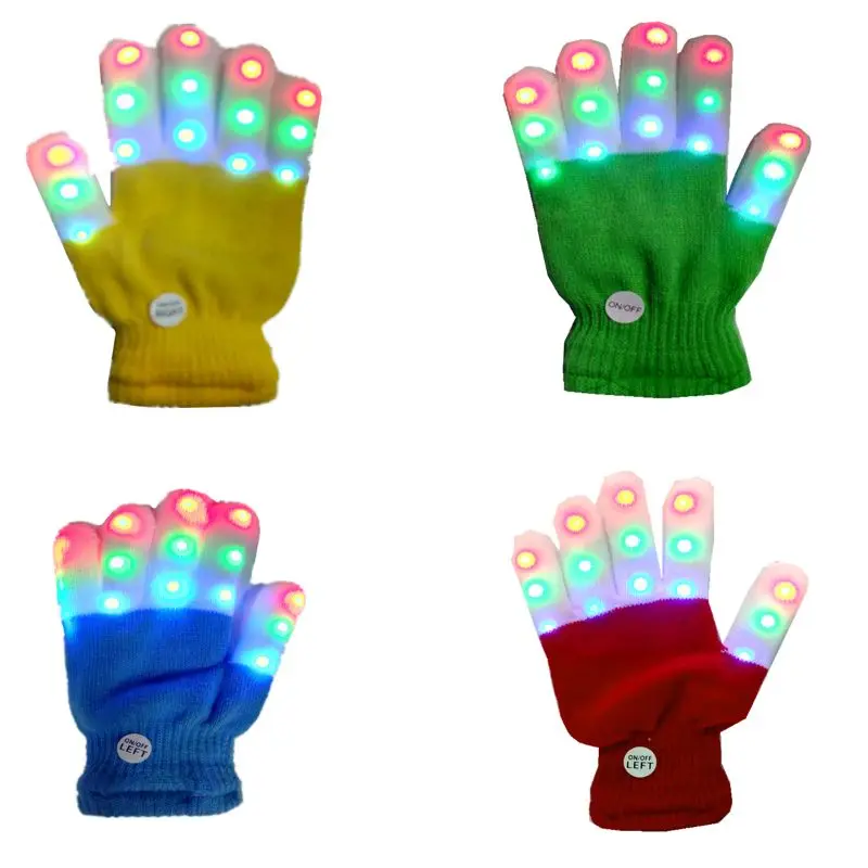 Детский светодиодный светильник для пальцев, 6 режимов, мигающий светодиодный, теплые перчатки P31B