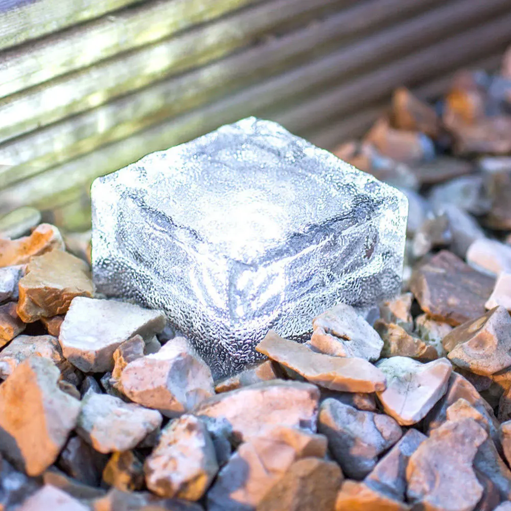 Ледяной куб Экологичные дисковые огни ландшафтный свет безопасность прочный уличный погребенный свет садовый настил Солнечная энергия путь - Испускаемый цвет: White