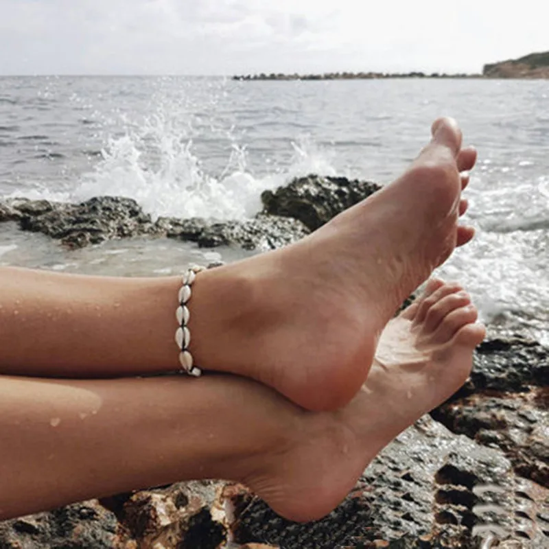 

New Beach Shell Anklet Women's Anklet Bracelet White Shell New Bohemian Style Shell Anklet Barefoot Sandals Ornaments Beach Flip