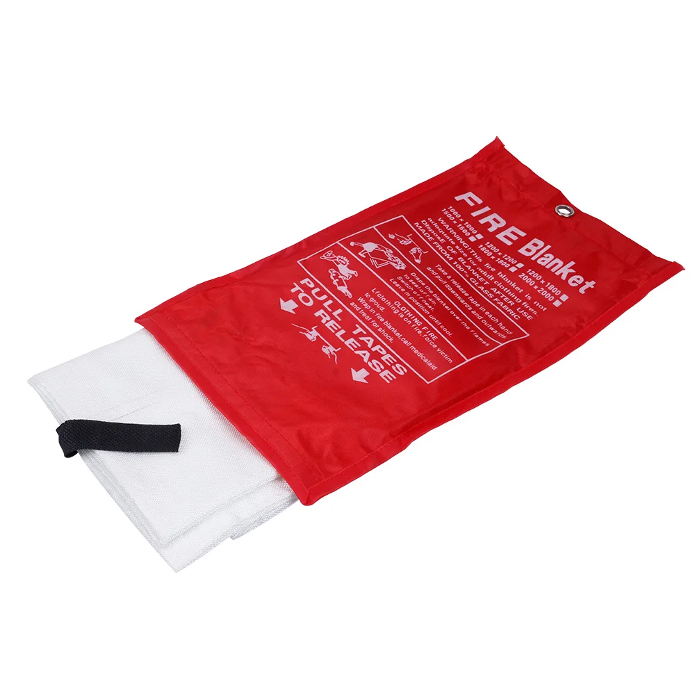 New Hot Sale 1M x 1M Fire Blanket Home Safety Fighting Fire Extinguishers Emergency Blanket Survival Fire Shelter Safety Cover smoke detector types