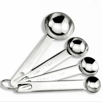 

4pcs/set Stainless Steel Collapsible Folding Seasoning Measuring Cup Spoon Set Folding Baking Cooking Tool Measuring Spoons