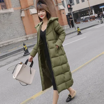 

2019Western style Plus-sized 6xl cotton-padded clothes women's style winter mid-length over-the-knee cotton-padded winter coats