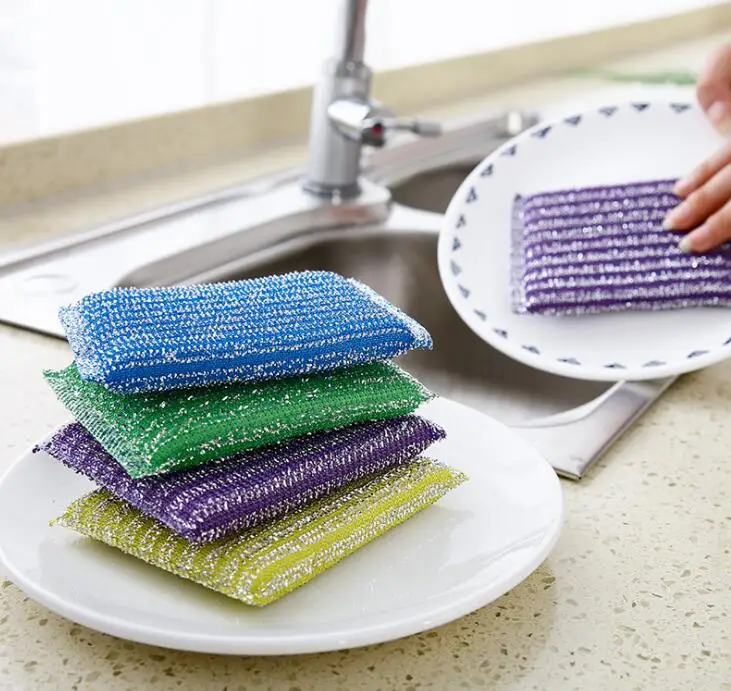 10pcs/Lot Washing Dish Towel Rags Nonstick Oil Scouring Pad Sponge