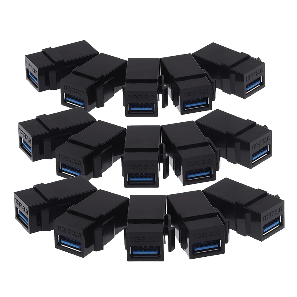 15x USB 3.0 A Female/F Snap-in Coupler Jack Insert For Keystone Wall Plate