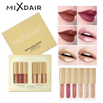 

MIXDAIR Set Matte Lip Gloss Glitter Shimmer Highlight Set Liquid Lipstick Eye Shadow Face Highlighter Diamond Pigment Makeup Set