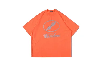 

2020 New Collection We11done T-SHIRT Men Women 3M Reflective Tees Welldone Super Oversized Short Sleeve Cotton T-Shirt