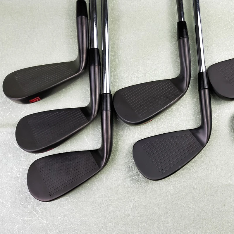 11 гольф утюги черный Красный Железный набор клюшек для гольфа 3-9 Вт(8 шт.) обычный жесткий гибкий графитовый или стальной вал с крышкой головки