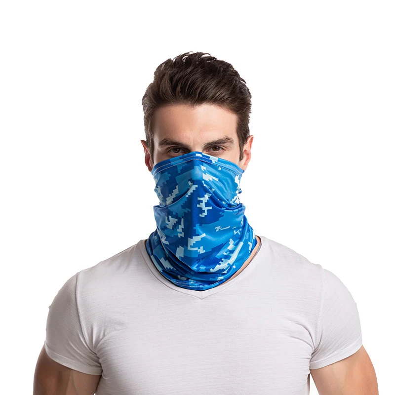 Men Women Camouflage Sunscreen Hiking Scarf Bandana Breathable Cycling Half Face Mask Outdoor Fishing Sports Sunscreen Scarf men's scarves