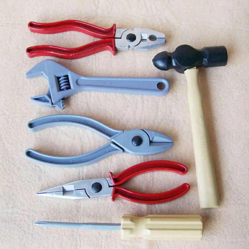 

6pcs/set Children Maintenance Tools Toys Simulation Repair Tools Screwdriver Hammer Tongs Plastic Game Learning Engineering Toys