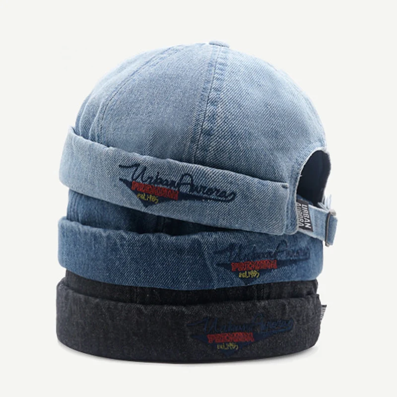 Summer Men Women Skull cap Sailor Denim 